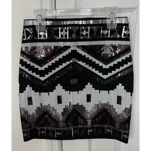 Express sequin mini-skirt, size S